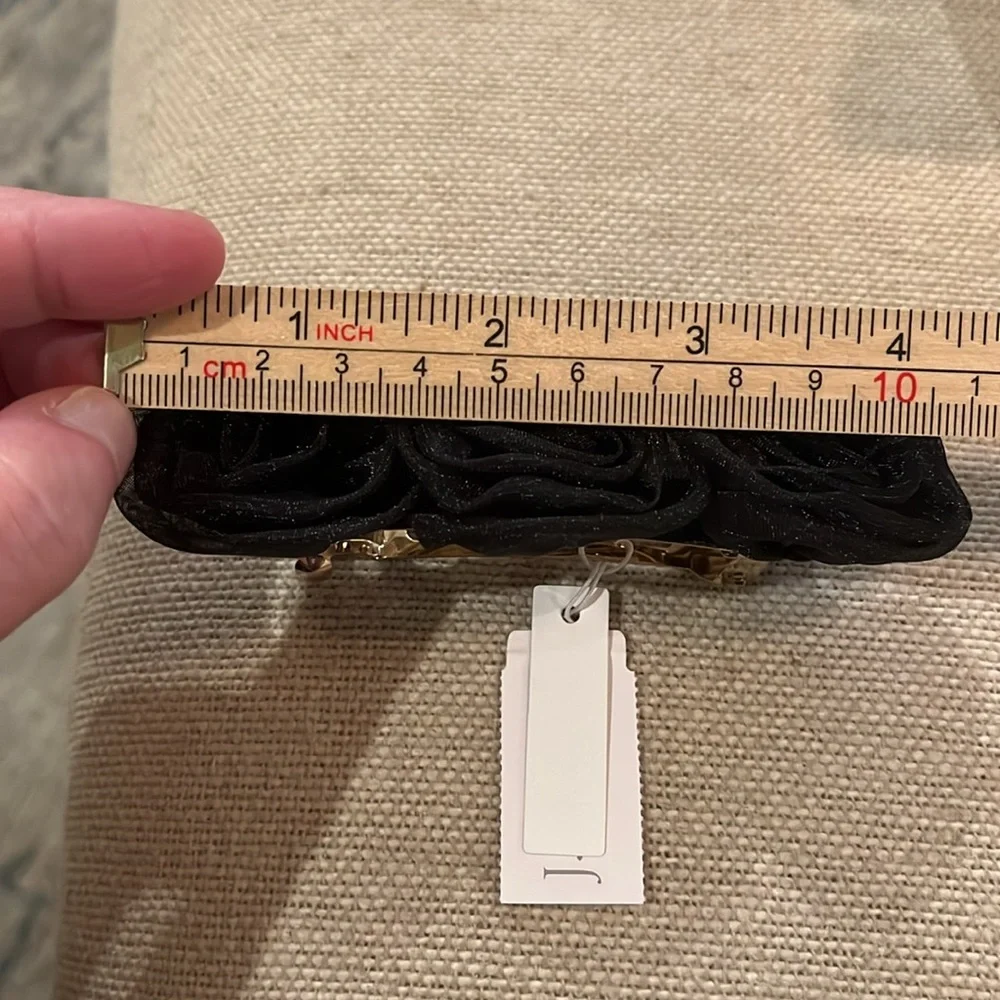 J. Crew Black Organza Rosette Barrette/NWT